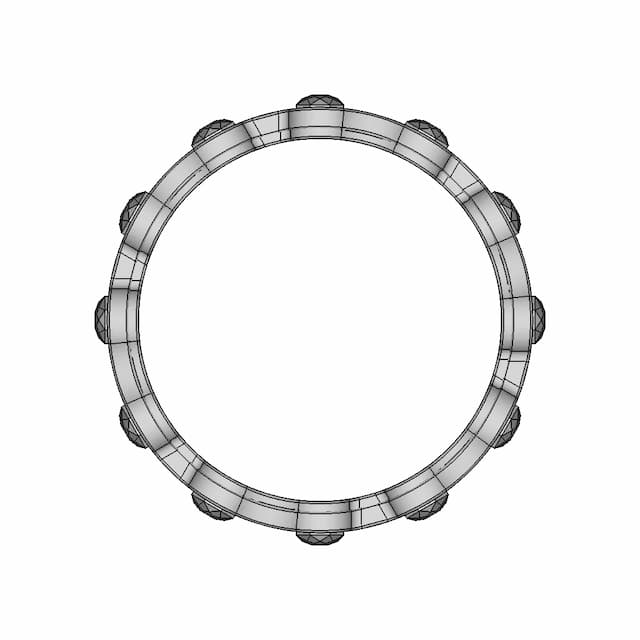 Ring With 12 Pink Sapphires | High-Quality CAD Model