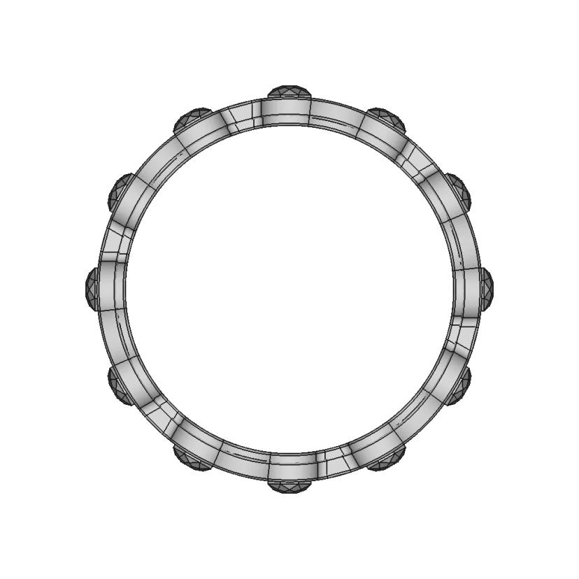 Ring With 12 Pink Sapphires | High-Quality CAD Model