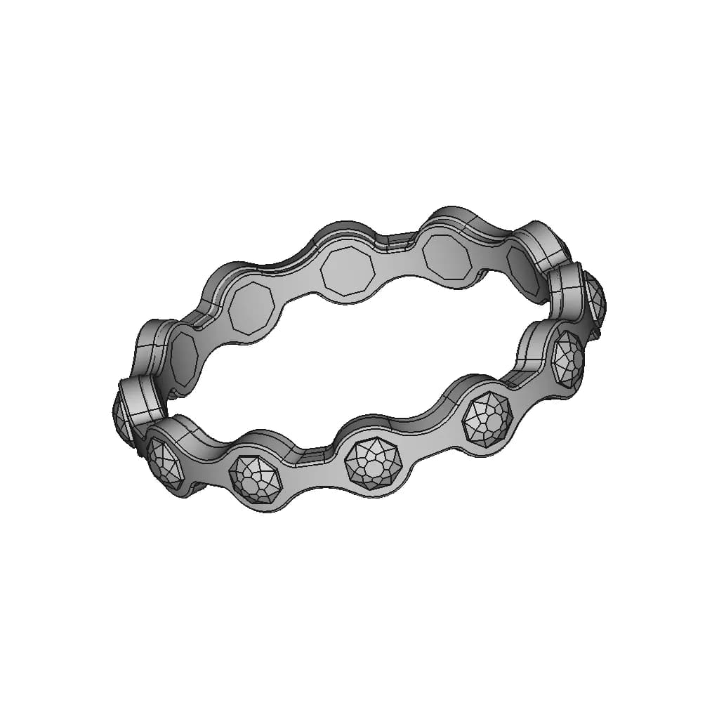 Ring With 12 Pink Sapphires | High-Quality CAD Model_60_30_degree_snapshot