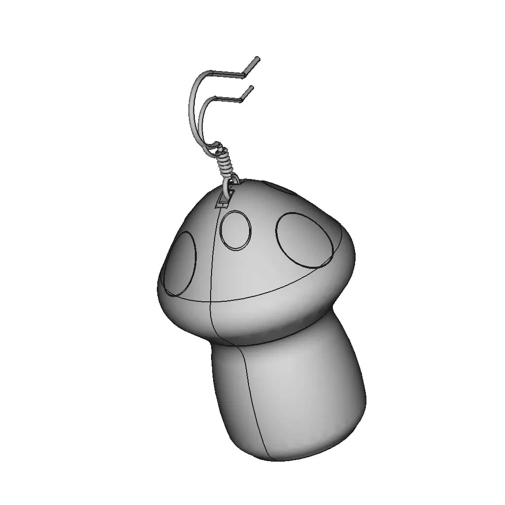 Mushroom Earrings - Standard Mechanical Component_60_30_degree_snapshot