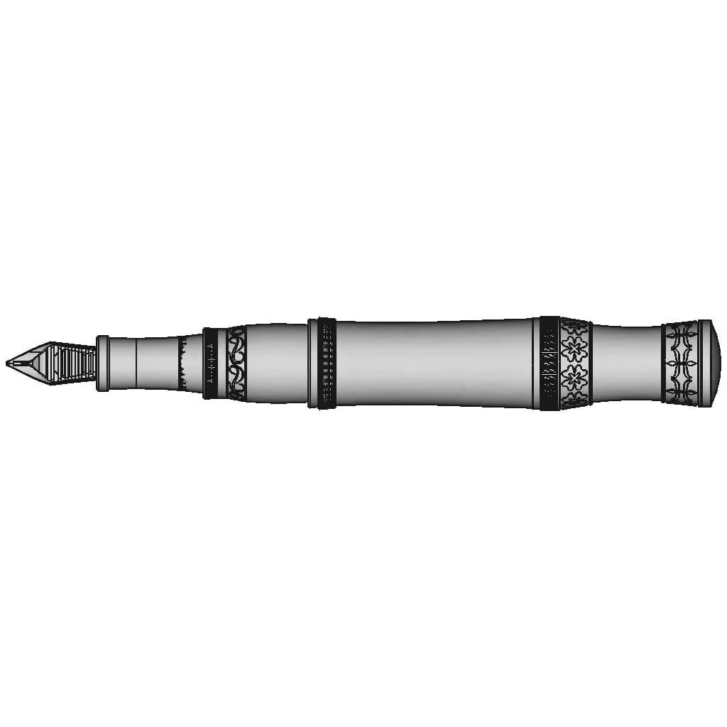 Luxury Fountain Pen - Downloadable CAD Representation_90_0_degree_snapshot