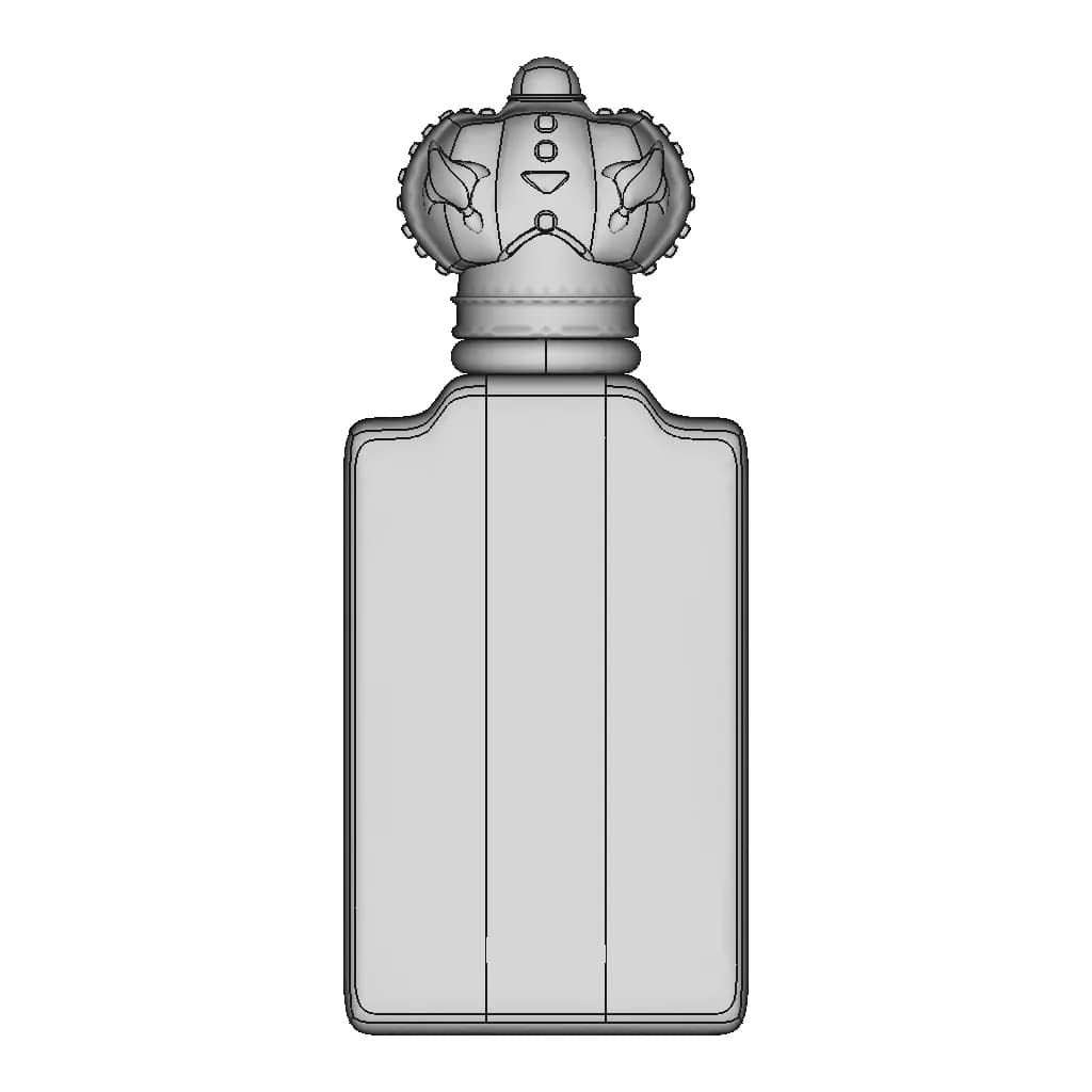 Crown Glass Perfume Bottle - Standard Mechanical Component_0_0_degree_snapshot