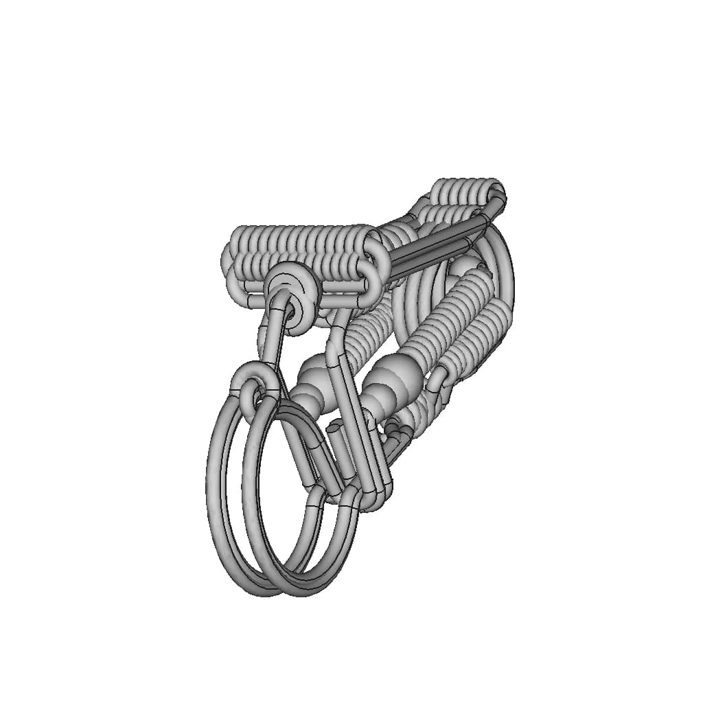 Wire Motorcycle Keychain Clip - Standard Mechanical Component_60_30_degree_snapshot