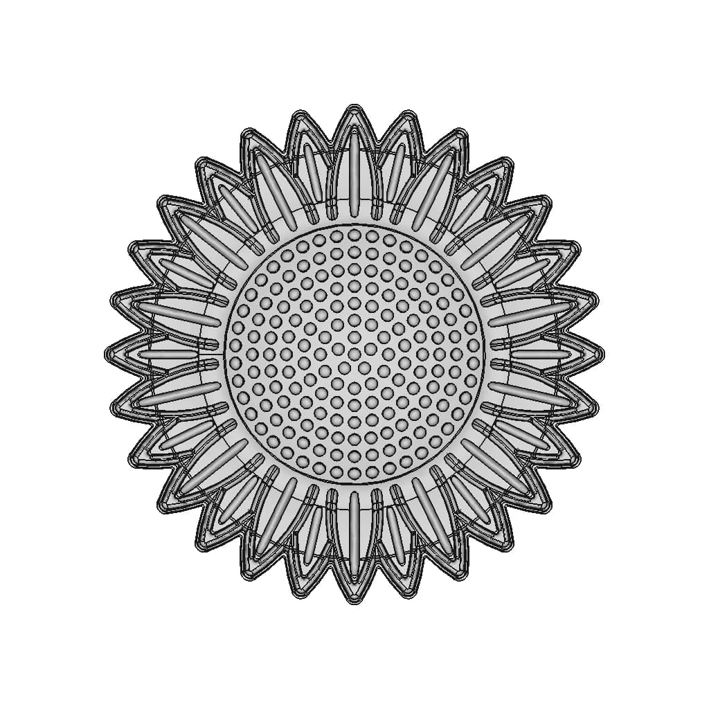 Sun Flower Sheet Metal Part | 3D Engineering Design File_0_0_degree_snapshot