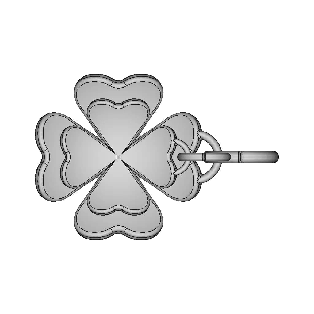Cloverleaf Pendant For Necklaces | 3D Engineering Design File_90_0_degree_snapshot