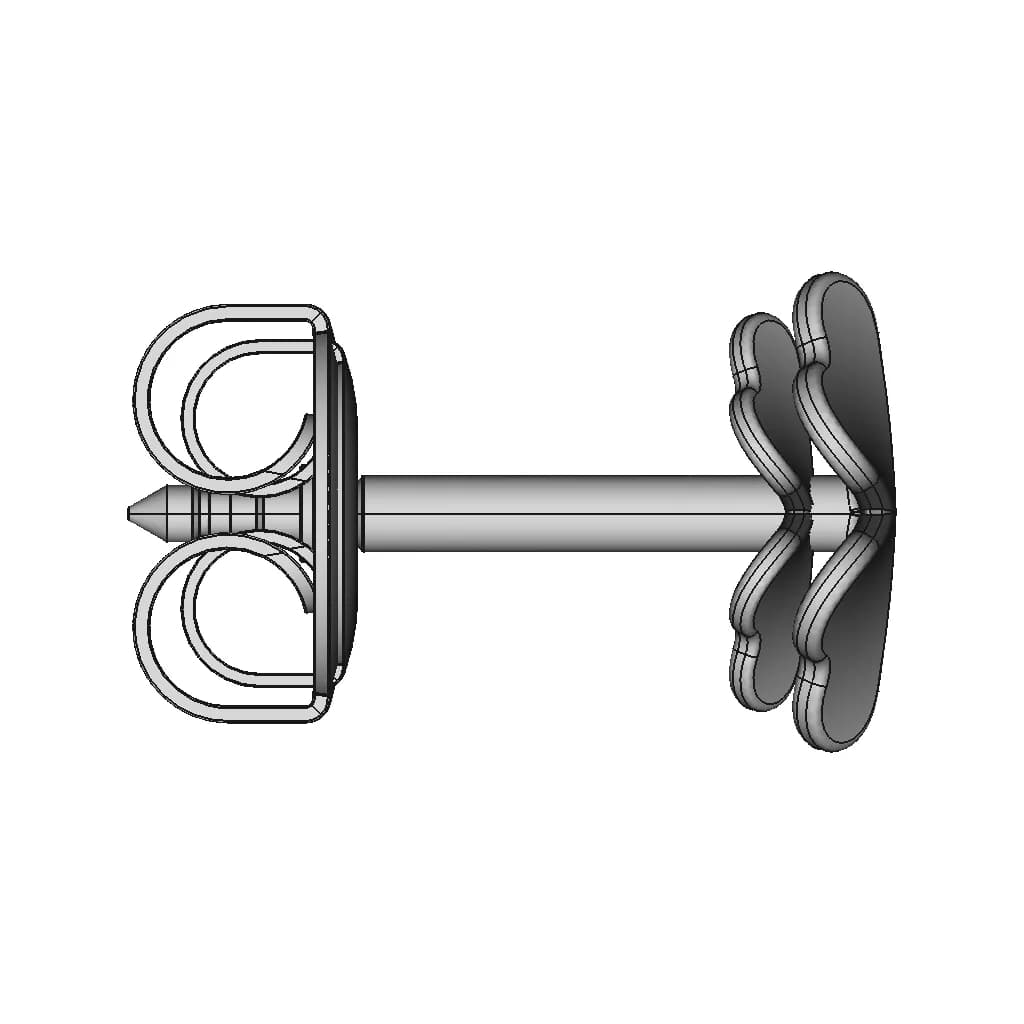 Cloverleaf Stud Earring | High-Quality CAD Model_0_270_degree_snapshot