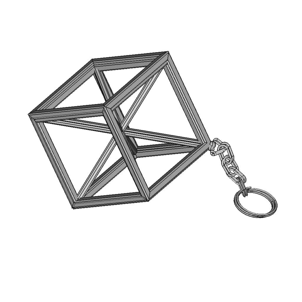 Modernistic Keychain | High-Quality CAD Model_60_30_degree_snapshot