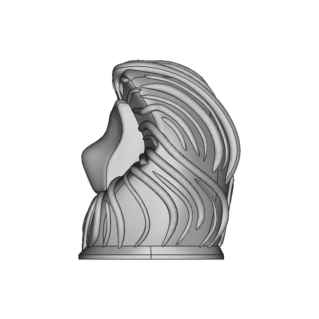 Ready To Print Lion Head | High-Quality CAD Model_0_270_degree_snapshot