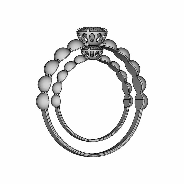 Ladies Ring With Zirconia | High-Quality CAD Model