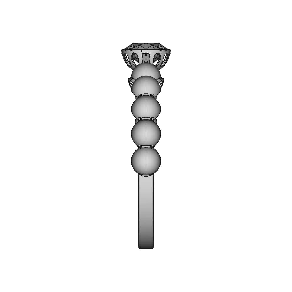Ladies Ring With Zirconia | High-Quality CAD Model_0_90_degree_snapshot