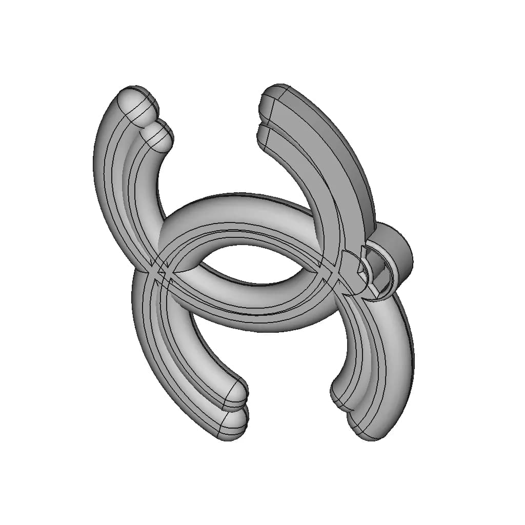 Chanel Logo | High-Quality CAD Model_60_30_degree_snapshot
