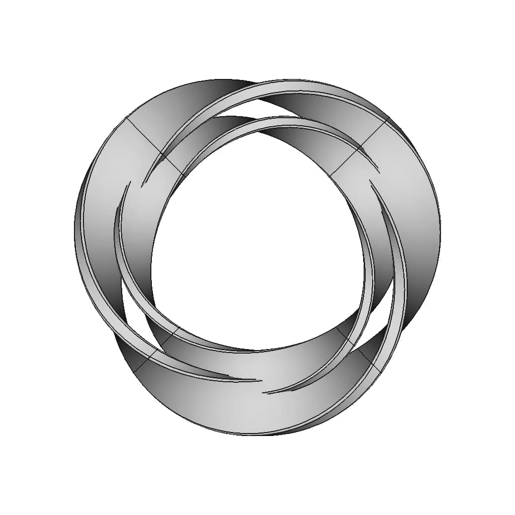 540 Degree Twist Möbius Strip - Downloadable CAD Representation_0_90_degree_snapshot