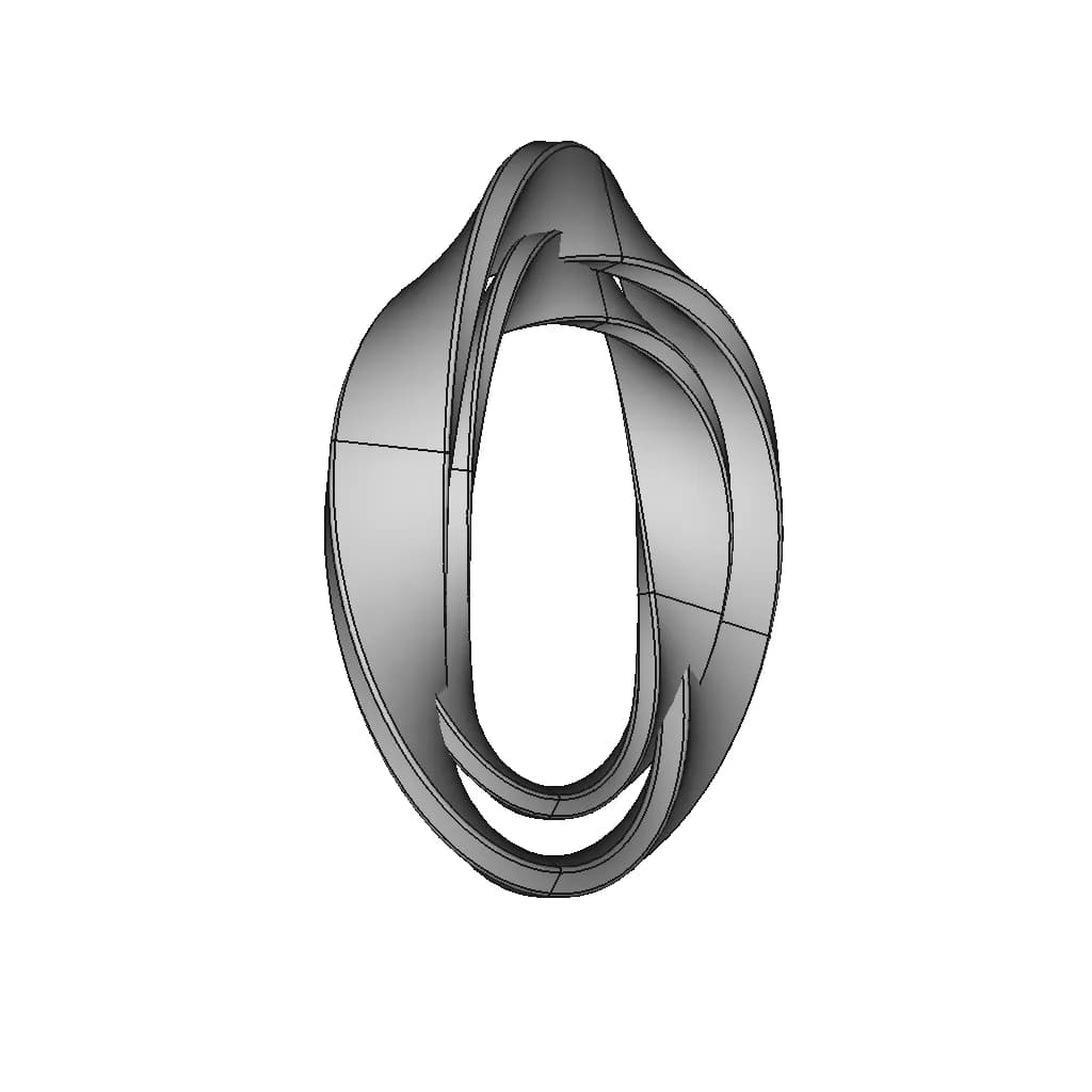 540 Degree Twist Möbius Strip - Downloadable CAD Representation_60_30_degree_snapshot