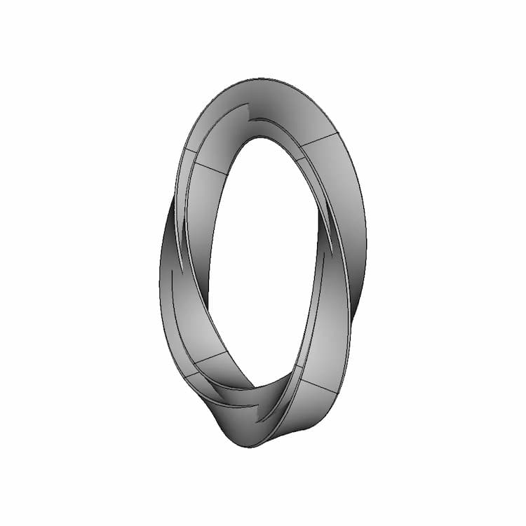 480 Degree Twist Triangular Cross-Section Möbius Ring - Downloadable CAD Representation