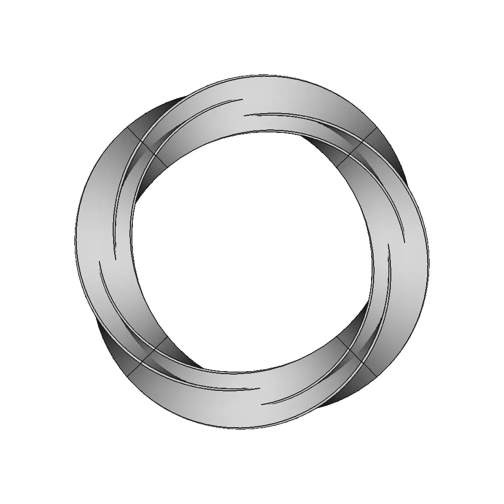 480 Degree Twist Triangular Cross-Section Möbius Ring - Downloadable CAD Representation_0_90_degree_snapshot
