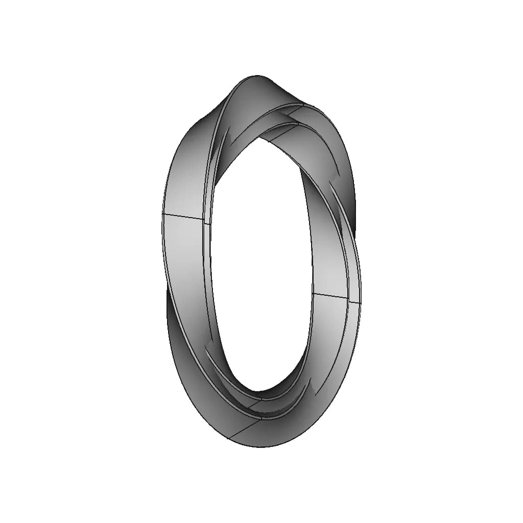 480 Degree Twist Triangular Cross-Section Möbius Ring - Downloadable CAD Representation_60_30_degree_snapshot