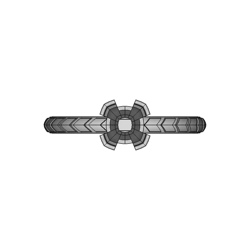 Art Ring Gothic Engagement Ring 375_Rose_Gold & Emerald Topaz & Palladium | High-Quality CAD Model_0_0_degree_snapshot