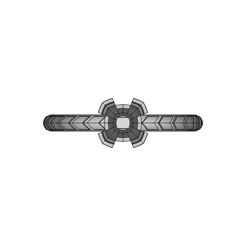 Art Ring Gothic Engagement Ring 375_Rose_Gold & Emerald Topaz & Palladium | High-Quality CAD Model