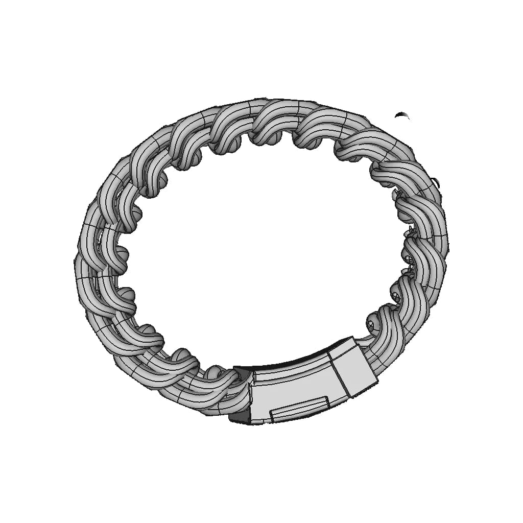 Jewelry Bracelet With Diamonts - Downloadable CAD Representation_0_0_degree_snapshot
