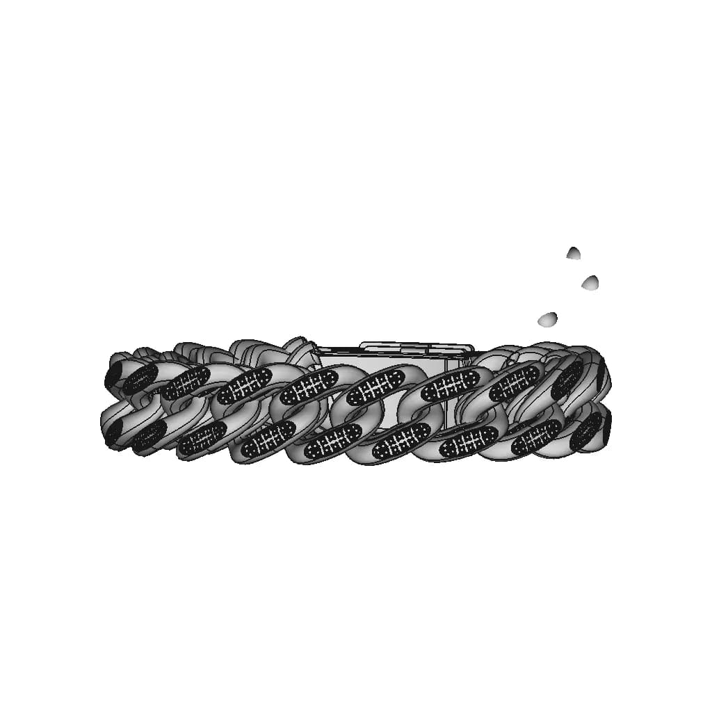 Jewelry Bracelet With Diamonts - Downloadable CAD Representation_270_0_degree_snapshot