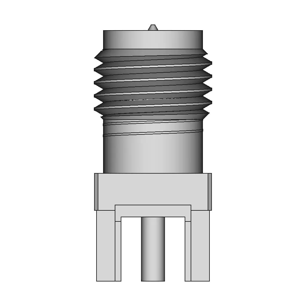 Sma Rp Female Straight Connector With Solder Attachment For Pcb - Downloadable CAD Representation_0_0_degree_snapshot