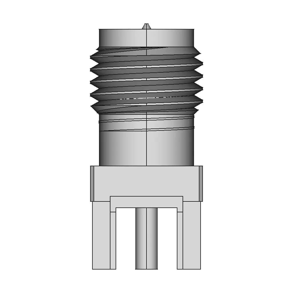 Sma Rp Female Straight Connector With Solder Attachment For Pcb - Downloadable CAD Representation_0_270_degree_snapshot