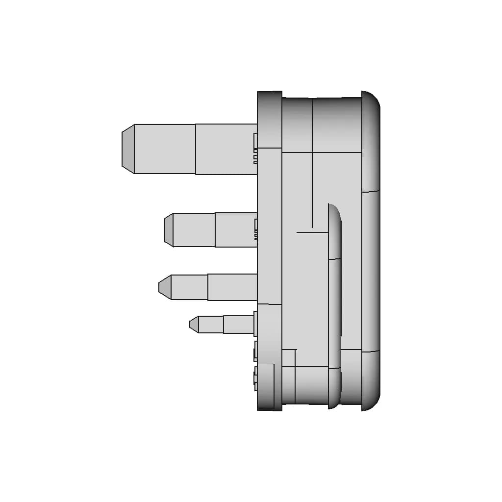 Plug Top 13A Square Pin - Standard Mechanical Component_0_270_degree_snapshot