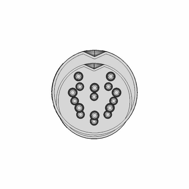 Din 8 270° (Full Size 13.2Mm) Male Plug Connector 180° Vertical Pcb - Downloadable CAD Representation