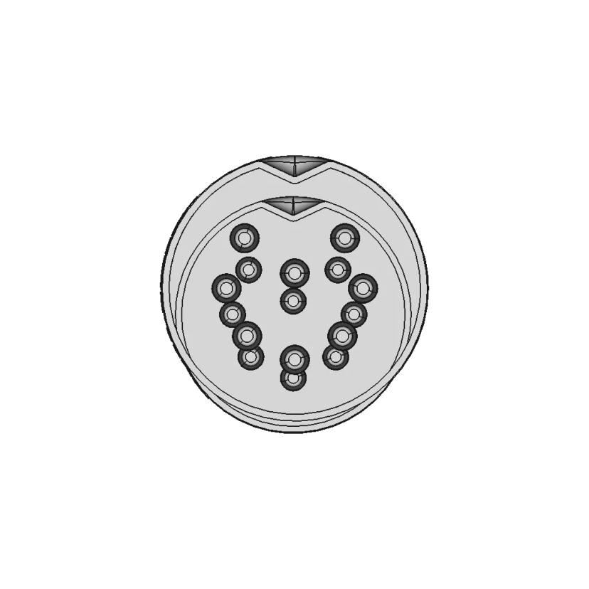 Din 8 270° (Full Size 13.2Mm) Male Plug Connector 180° Vertical Pcb - Downloadable CAD Representation