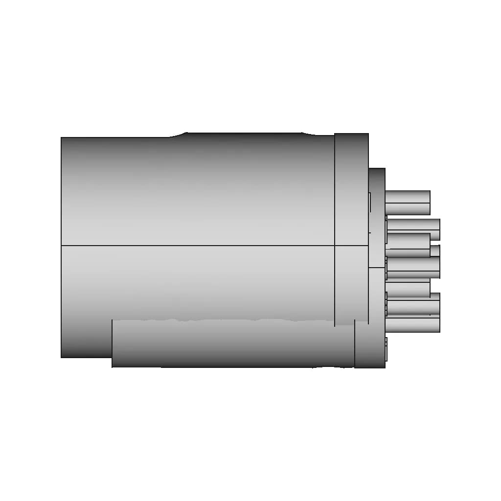 Din 8 270° (Full Size 13.2Mm) Male Plug Connector 180° Vertical Pcb - Downloadable CAD Representation_0_90_degree_snapshot