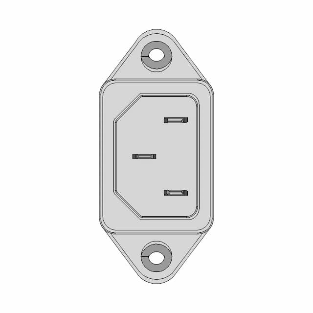 C14 Male Socket Chassis Mount 10A Iec - Downloadable CAD Representation