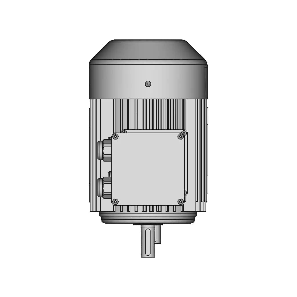 1.1Kw/1.5Hp 4 Pole 1400Rpm 19Mm Shaft Three Phase Electric Motor Reduced 80 Frame - Downloadable CAD Representation_0_0_degree_snapshot