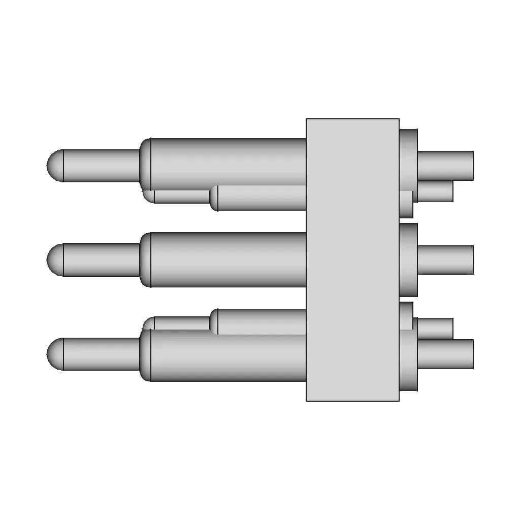 Spring Loaded Pogo Pin Connector Single Row 2.54Mm Pitch | High-Quality CAD Model_0_90_degree_snapshot