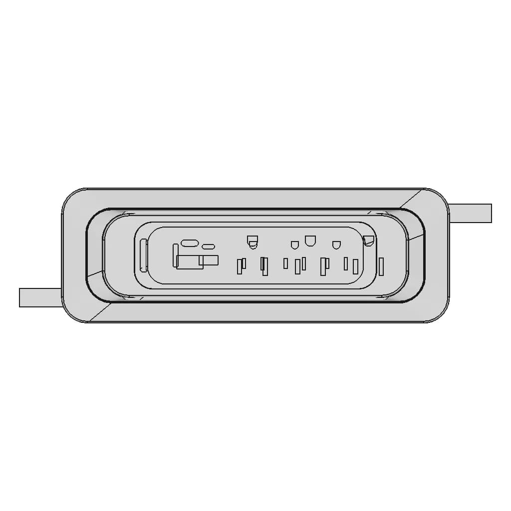 Legrand Modpower 3-Outlet Recessed Power Strip | 3D Engineering Design File_270_0_degree_snapshot