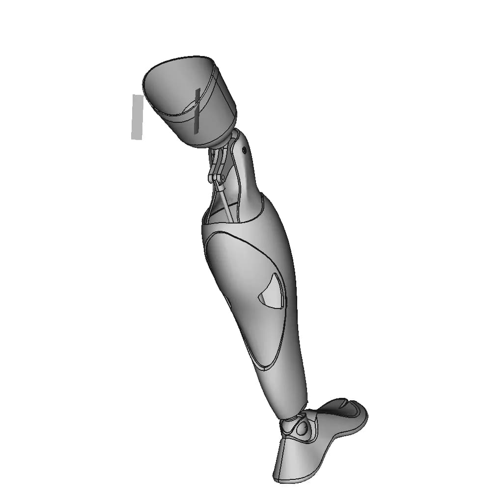Prosthetic Right Leg - Downloadable CAD Representation_60_30_degree_snapshot