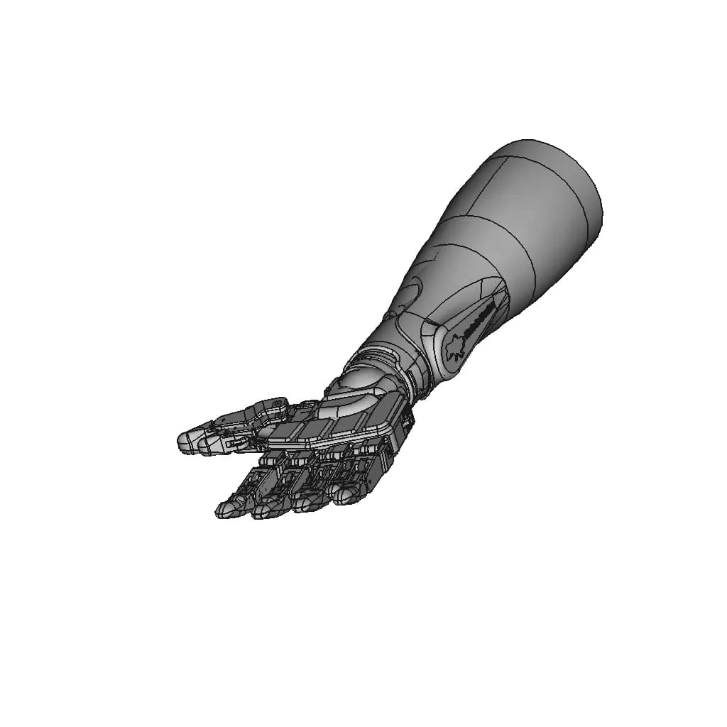 Hand Prosthesis (Accbi-2) - Downloadable CAD Representation_60_30_degree_snapshot