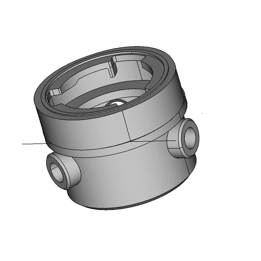 3M Bayonet Female To Round Pipe 25Mm Od Adapter | 3D Engineering Design File_60_30_degree_snapshot
