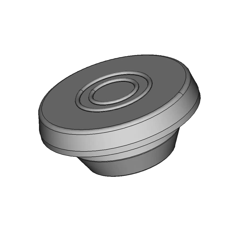20Mm Healing Rubber Injection Cap - Standard Mechanical Component_60_30_degree_snapshot