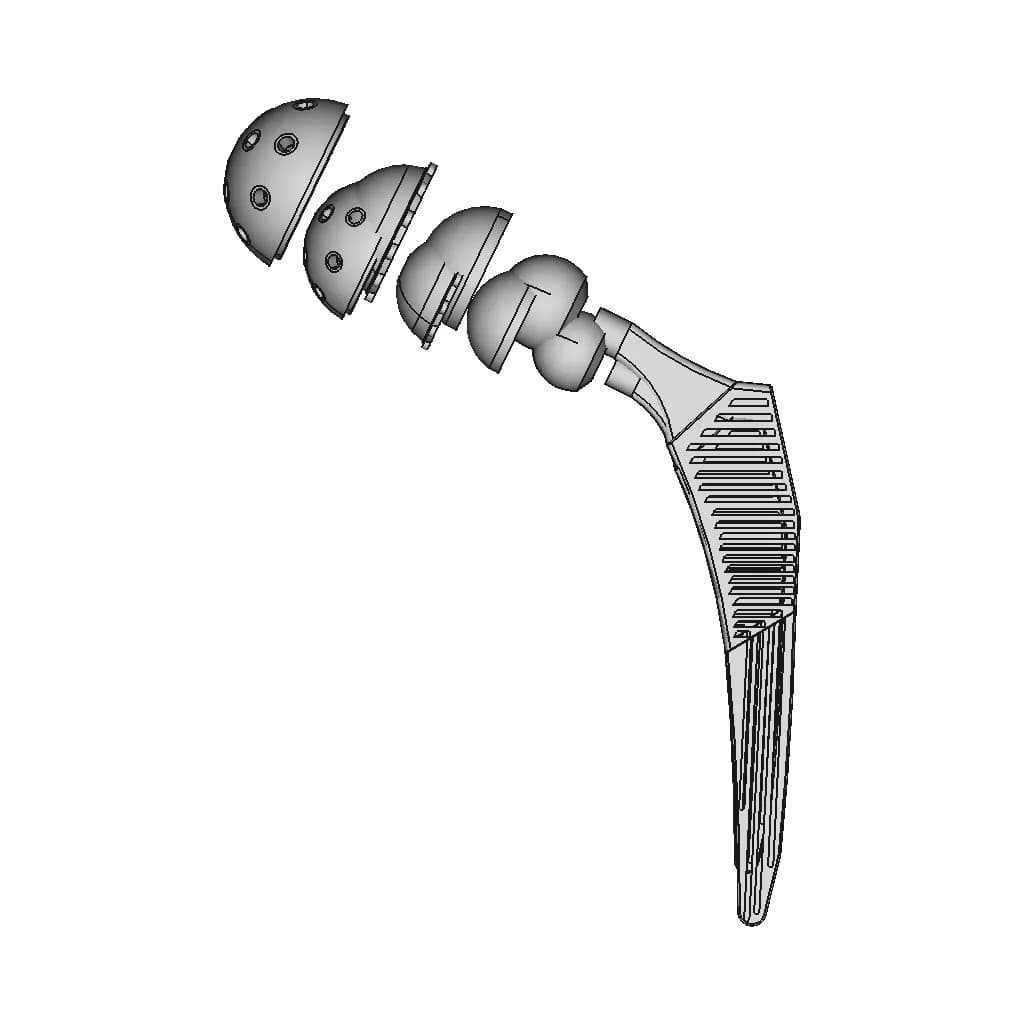 Hip Implant - Orthopedic - Downloadable CAD Representation_270_0_degree_snapshot