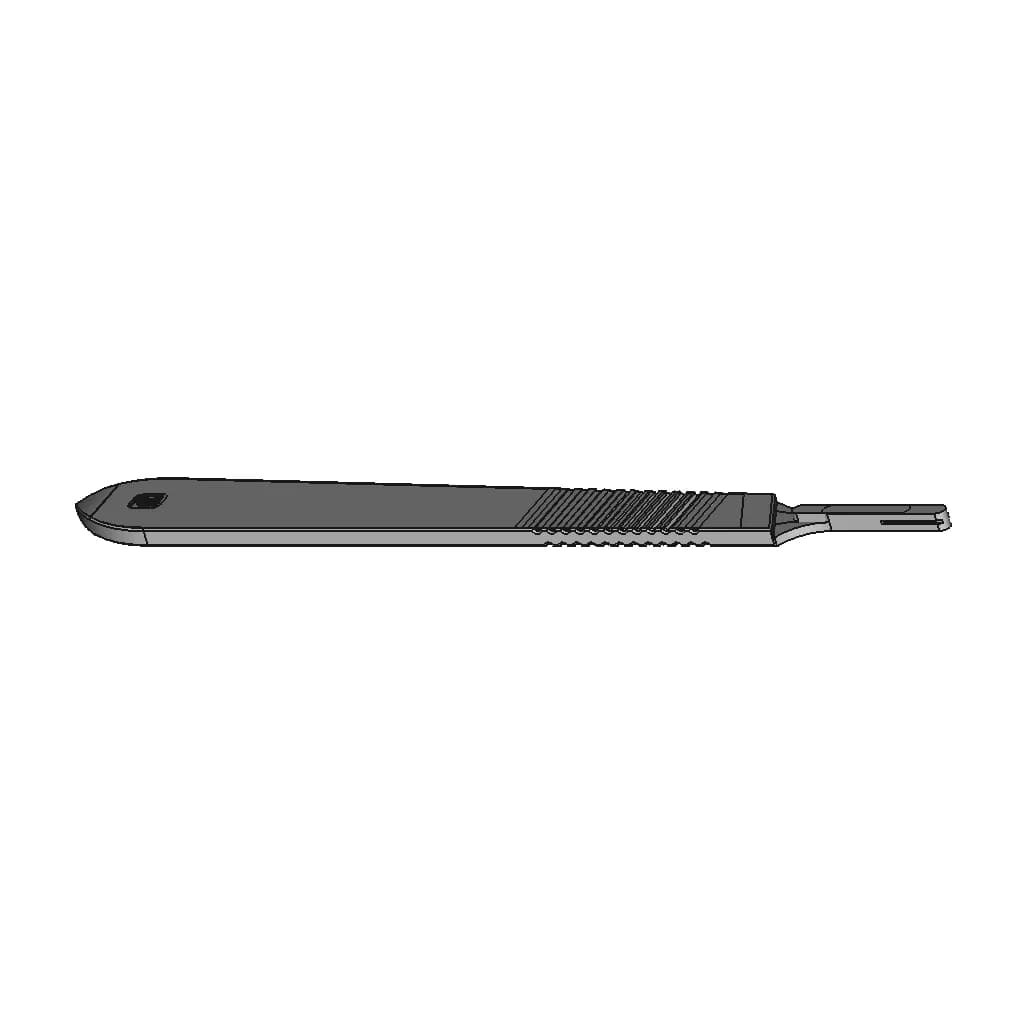 Scalpel Handle Size #3 | High-Quality CAD Model_60_30_degree_snapshot