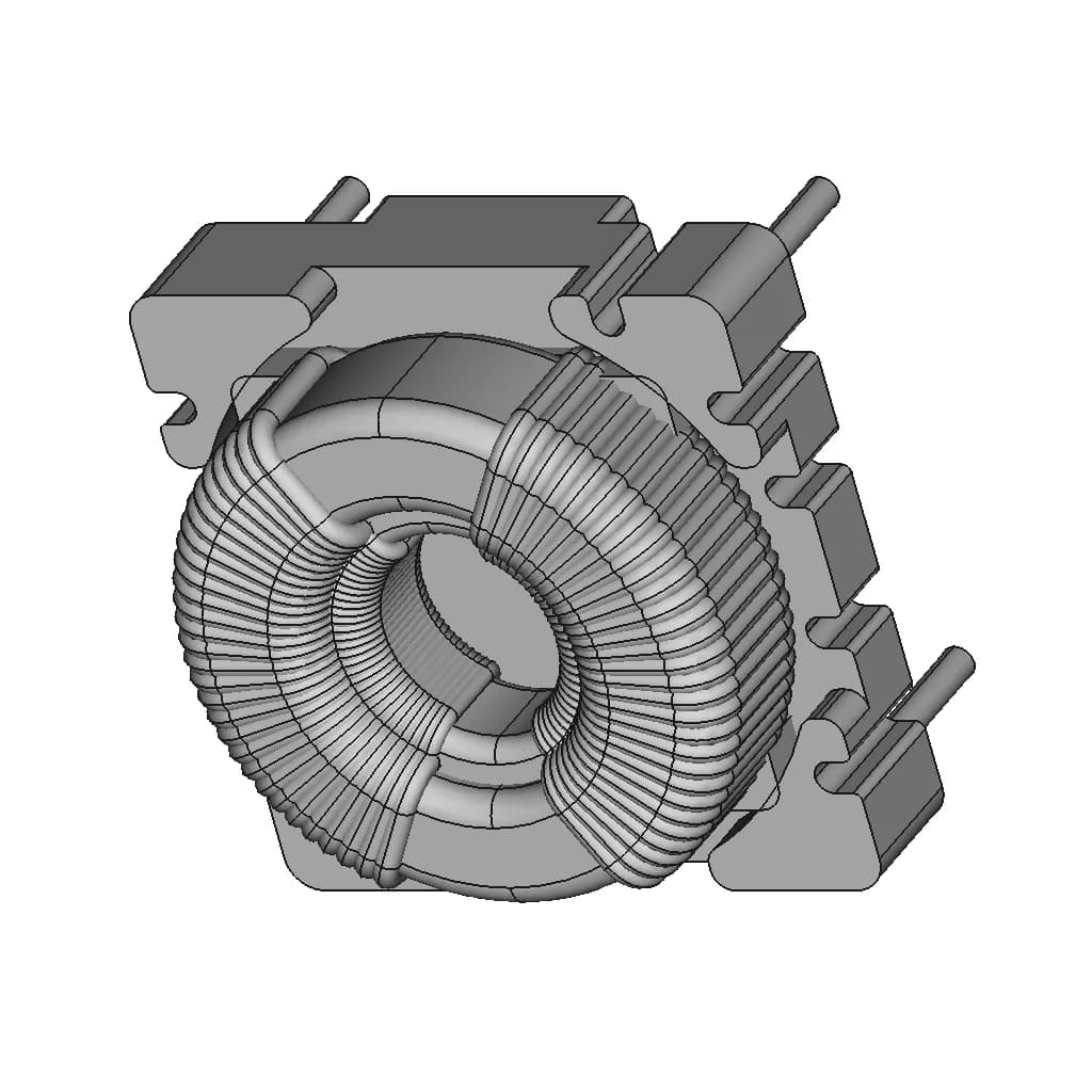 Common Mode Choke Pz-Dbc1515H-152M | High-Quality CAD Model_60_30_degree_snapshot