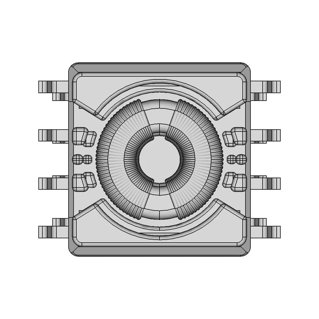 Pzscm1004-501M Smd Common Mode Choke - Downloadable CAD Representation_270_0_degree_snapshot