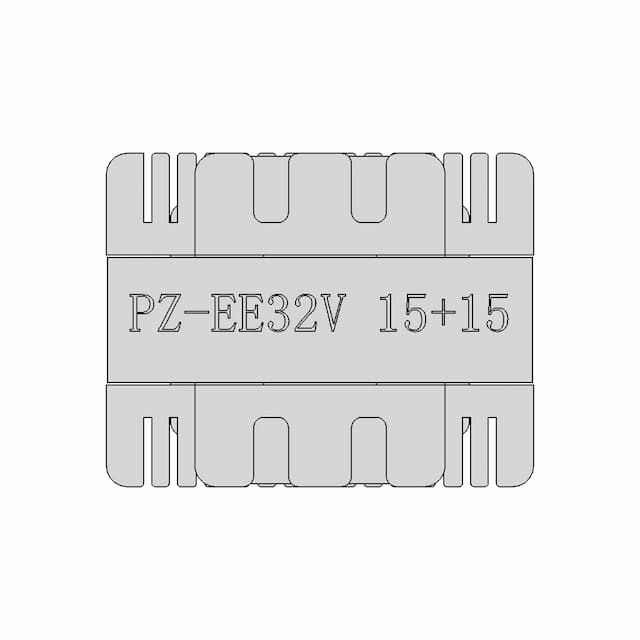 Ee32 Vertical Transformer 15+15 | High-Quality CAD Model