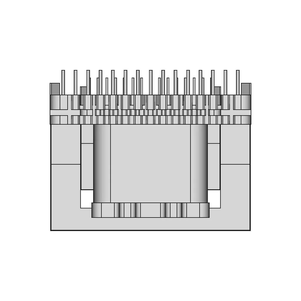 Ee32 Vertical Transformer 15+15 | High-Quality CAD Model_270_0_degree_snapshot