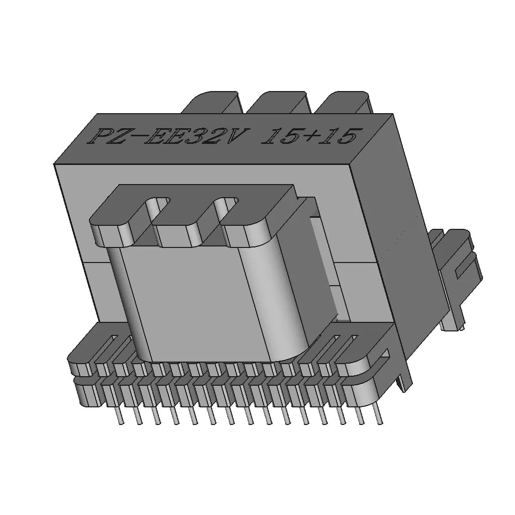 Ee32 Vertical Transformer 15+15 | High-Quality CAD Model_60_30_degree_snapshot