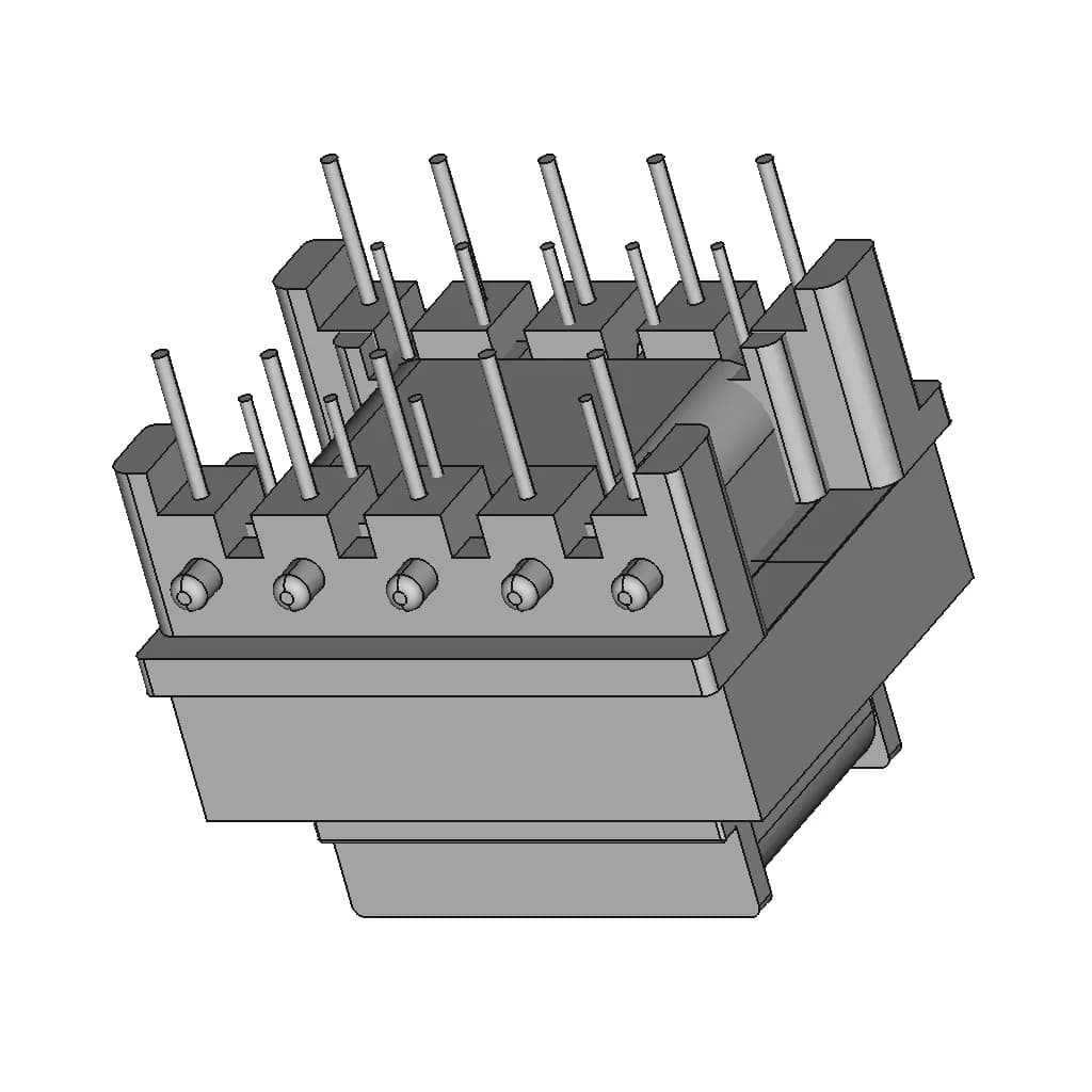 Ee2519 Horizontal Transformer 5+5 - Downloadable CAD Representation_60_30_degree_snapshot