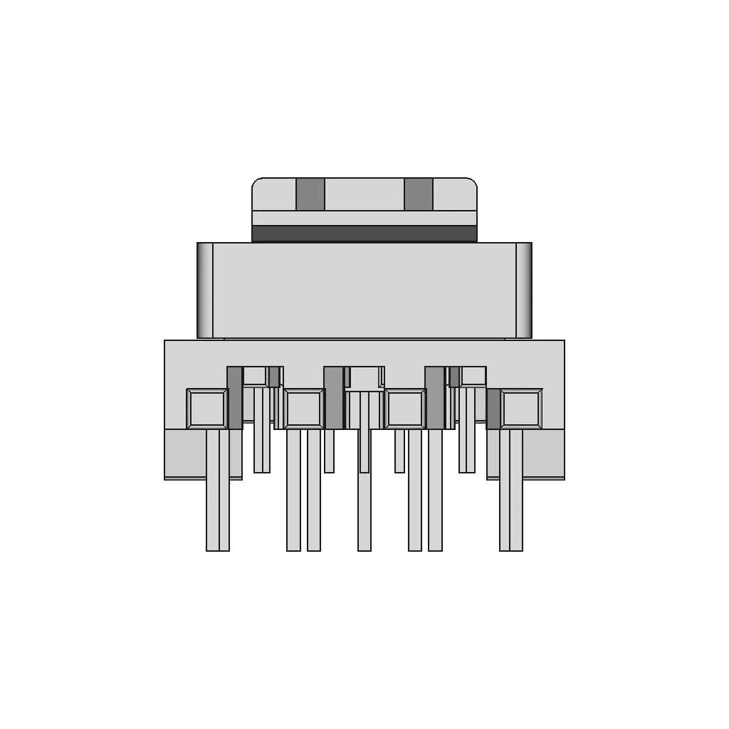 Ee16 5+4Pin Horizontal Transformer - Standard Mechanical Component_90_0_degree_snapshot