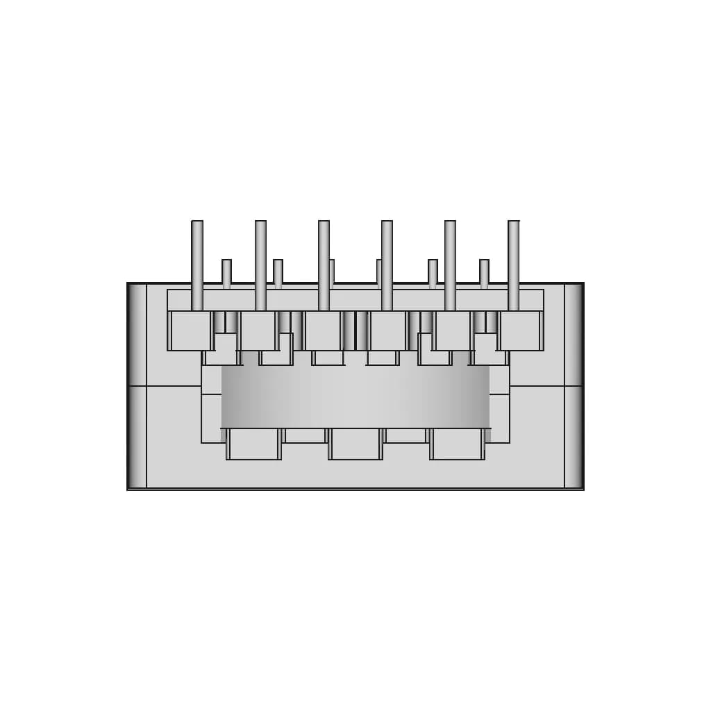 Pz-Eq2510 Tramsformer 6+6Pin | High-Quality CAD Model_270_0_degree_snapshot