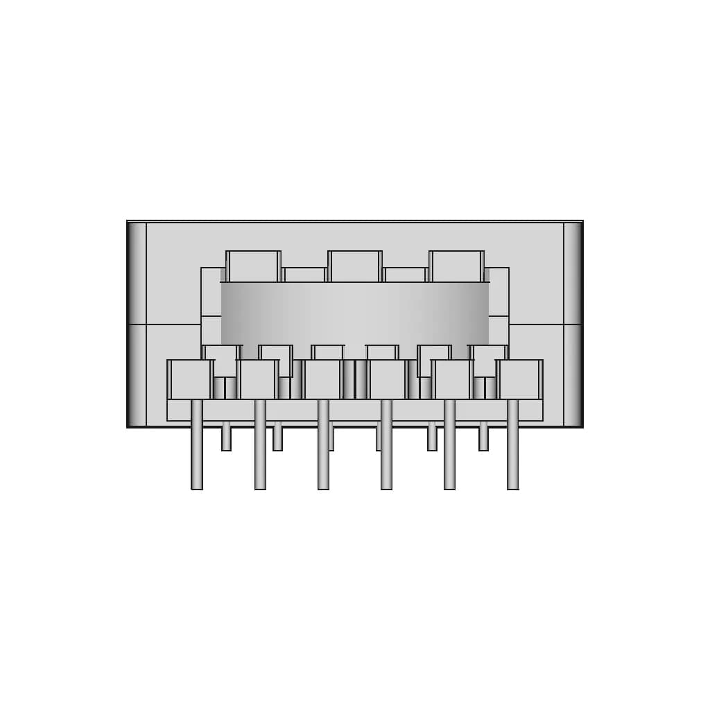 Pz-Eq2510 Tramsformer 6+6Pin | High-Quality CAD Model_90_0_degree_snapshot