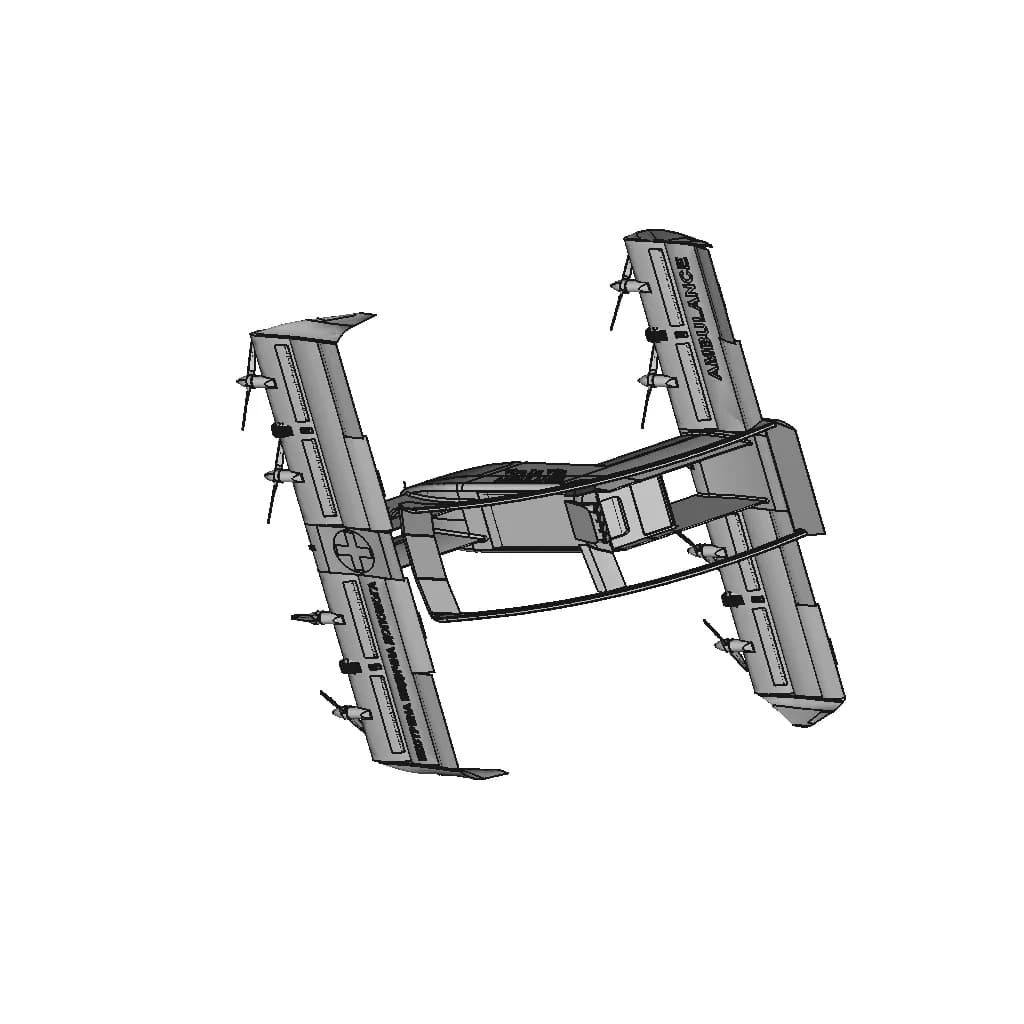Ambulance And Rescue Drone | 3D Engineering Design File_60_30_degree_snapshot